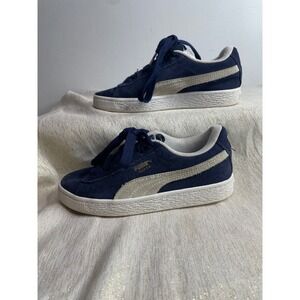 Puma Suede Classic Toddler Shoes Navy Blue Beige Size 3c